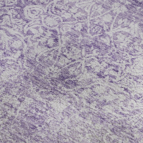 HomeRoots 10' Lilac & Ivory Oriental Washable Area Rug – UV Protected, Stain Resistant, Perfect for Busy Homes! 700607