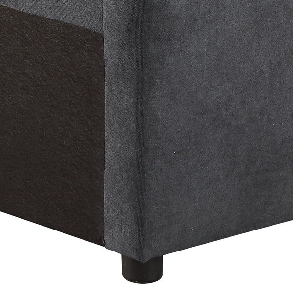 English Elm Grey Right Facing Loose Back Sofa Accent Chair with Tight Seat, Two Throw Pillows, Modern Comfort Blend B062P186461