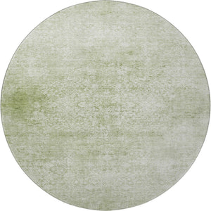 HomeRoots 8' Sage and Ivory Oriental Round Rug – Washable, UV Protected, Durable for Busy Homes and Stylish Spaces 700610