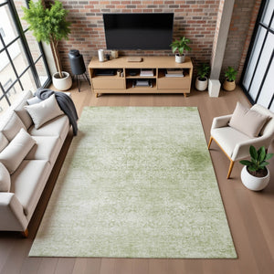 HomeRoots 8' X 10' Sage & Ivory Washable Oriental Area Rug – Stain Resistant, UV Protected, Perfect for Homes! 700611