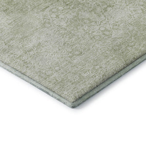 HomeRoots 9' X 12' Sage and Ivory Oriental Area Rug - Durable, Stain-Resistant, UV-Protected, Non-Slip Design 700612