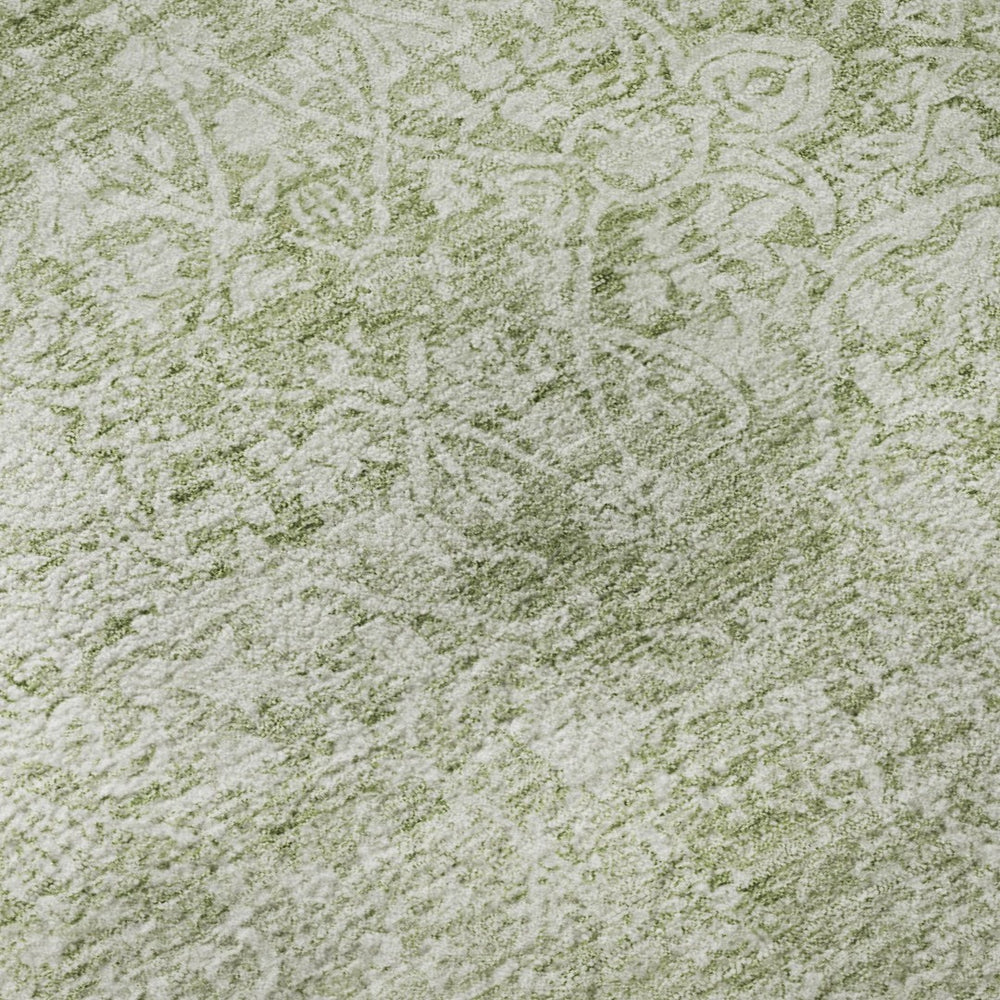HomeRoots 9' X 12' Sage and Ivory Oriental Area Rug - Durable, Stain-Resistant, UV-Protected, Non-Slip Design 700612