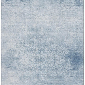 HomeRoots 5' Sky Blue & Ivory Oriental Washable Area Rug with UV Protection, Stain Resistance & Non-Slip Backing 700615