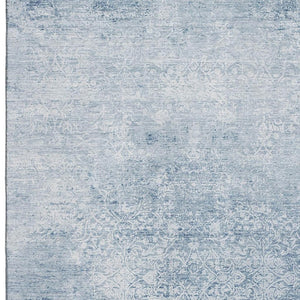 HomeRoots 9' Sky Blue and Ivory Oriental Area Rug - Washable, UV Protected, Stain Resistant for High Traffic Areas 700618