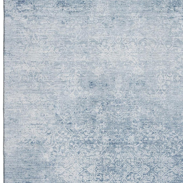 HomeRoots 9' Sky Blue and Ivory Oriental Area Rug - Washable, UV Protected, Stain Resistant for High Traffic Areas 700618