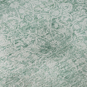 HomeRoots 9' X 12' Turquoise & Ivory Oriental Washable Area Rug – UV Protected, Stain-Resistant & Durable Design 700624