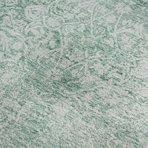HomeRoots 9' X 12' Turquoise & Ivory Oriental Washable Area Rug – UV Protected, Stain-Resistant & Durable Design 700624