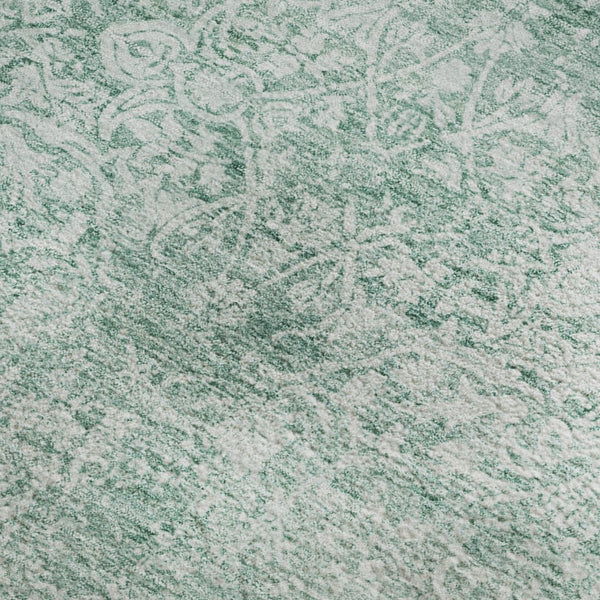 HomeRoots 9' X 12' Turquoise & Ivory Oriental Washable Area Rug – UV Protected, Stain-Resistant & Durable Design 700624