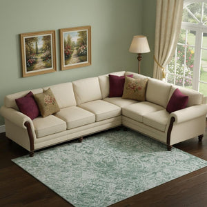 HomeRoots 10' X 14' Elegant Turquoise & Ivory Oriental Area Rug - Stain-Resistant, UV Protected, Washable! 700625
