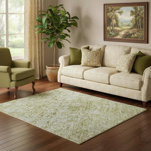 HomeRoots 5' X 8' Wheat and Ivory Oriental Area Rug - Stain Resistant, UV Protected, Durable & Stylish Home Decor 700627