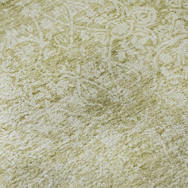 HomeRoots 8' Wheat and Ivory Oriental Round Rug - Washable, UV-Protected, Stylish & Durable for High-Traffic Areas 700628