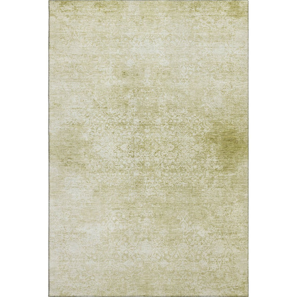 HomeRoots 8' X 10' Elegant Wheat and Ivory Oriental Area Rug - Washable, Stain-Resistant, UV Protected Design 700629
