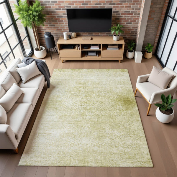 HomeRoots 9' X 12' Wheat And Ivory Oriental Area Rug – Stylish, Stain-Resistant, UV-Protected for Busy Homes 700630