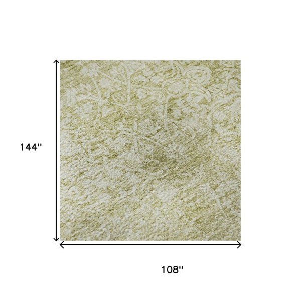 HomeRoots 9' X 12' Wheat And Ivory Oriental Area Rug – Stylish, Stain-Resistant, UV-Protected for Busy Homes 700630