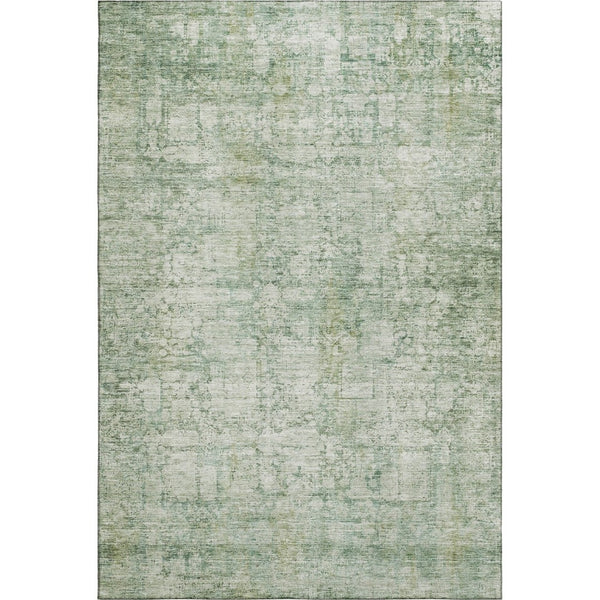 HomeRoots 5' X 8' Artichoke Green & Beige Oriental Area Rug - Washable, Stain Resistant, UV Protected Comfort 700633