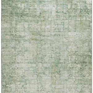 HomeRoots 5' X 8' Artichoke Green & Beige Oriental Area Rug - Washable, Stain Resistant, UV Protected Comfort 700633