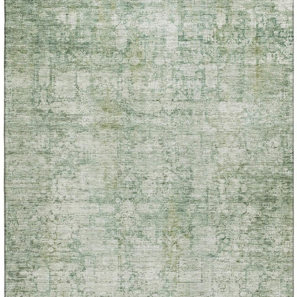 HomeRoots 5' X 8' Artichoke Green & Beige Oriental Area Rug - Washable, Stain Resistant, UV Protected Comfort 700633