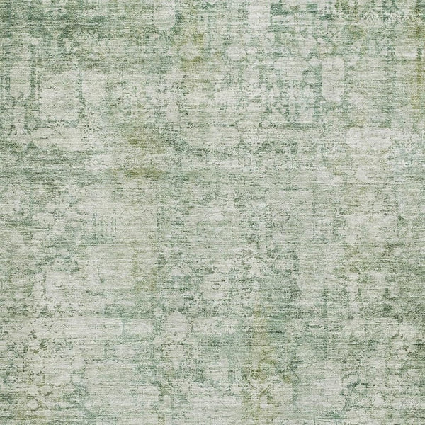 HomeRoots 10' Artichoke Green & Beige Oriental Washable Area Rug - UV Protected, Stain Resistant, Durable Design 700637