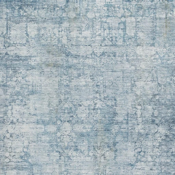 HomeRoots 5' Blue and Ivory Oriental Washable Area Rug - Stain Resistant, UV Protected, Perfect for High-Traffic Areas 700645