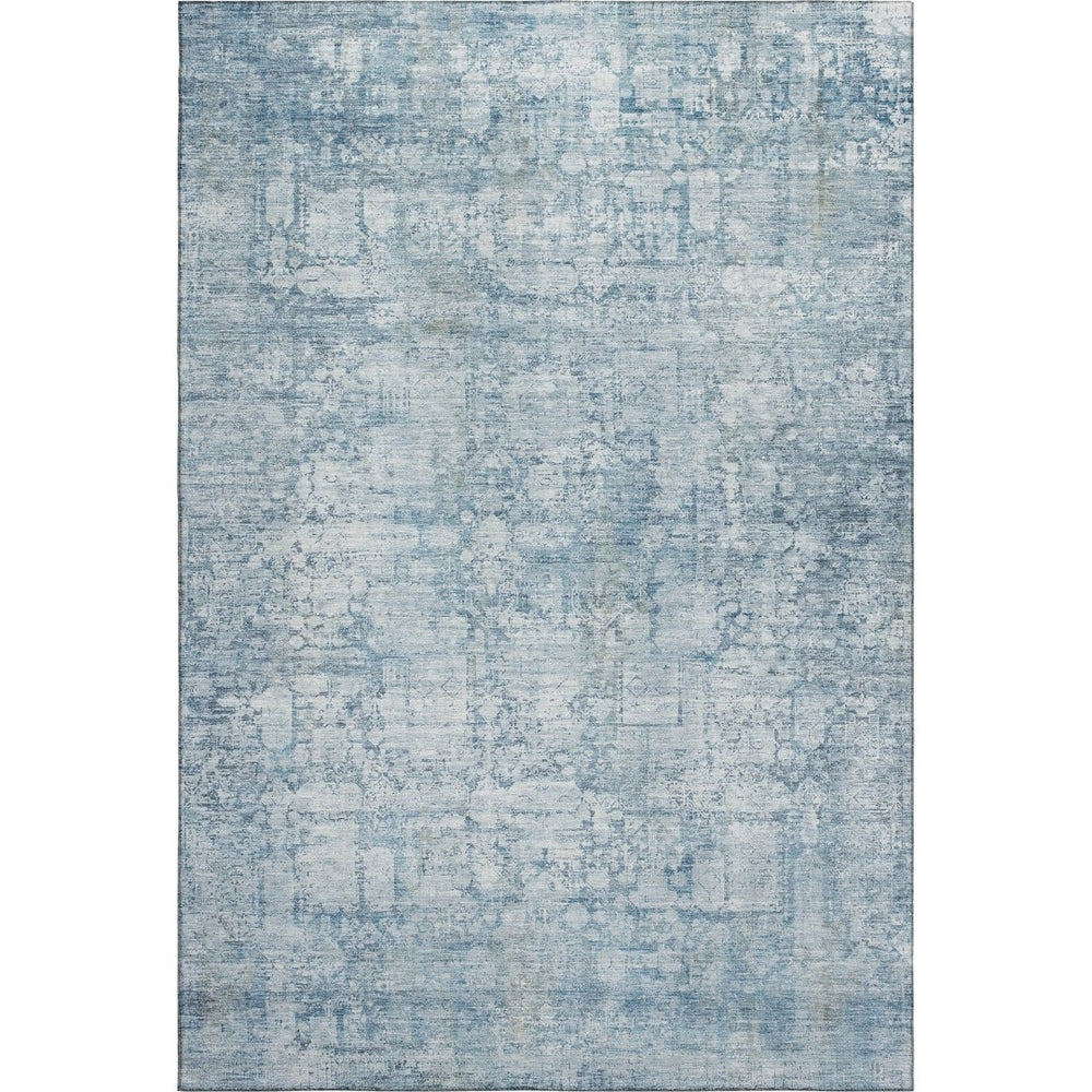 HomeRoots 8' X 10' Blue and Ivory Oriental Area Rug - Stain Resistant, UV Protected, Family-Friendly Elegance 700647