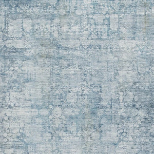 HomeRoots 8' X 10' Blue and Ivory Oriental Area Rug - Stain Resistant, UV Protected, Family-Friendly Elegance 700647