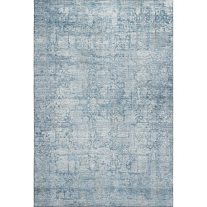 HomeRoots 9' X 12' Blue and Ivory Oriental Area Rug – Washable, Stain-Resistant, UV-Protected for Modern Homes 700648