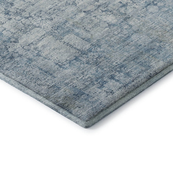 HomeRoots 9' X 12' Blue and Ivory Oriental Area Rug – Washable, Stain-Resistant, UV-Protected for Modern Homes 700648