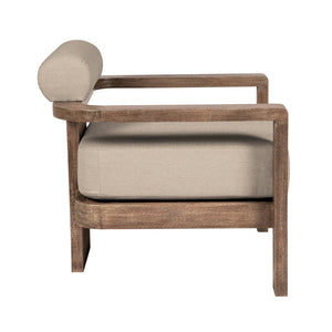 English Elm Relic Outdoor Eucalyptus Lounge Chair with Fade Resistant Olefin Cushions for Patio B2736P464820