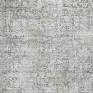 HomeRoots 8' X 10' Gray and Silver Oriental Area Rug - Washable, Stain Resistant, UV Protected for Modern Homes 700653