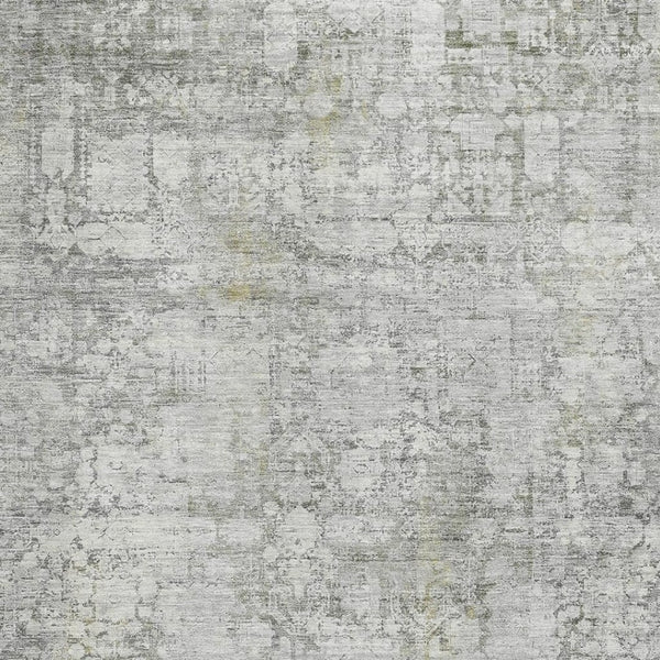 HomeRoots 8' X 10' Gray and Silver Oriental Area Rug - Washable, Stain Resistant, UV Protected for Modern Homes 700653