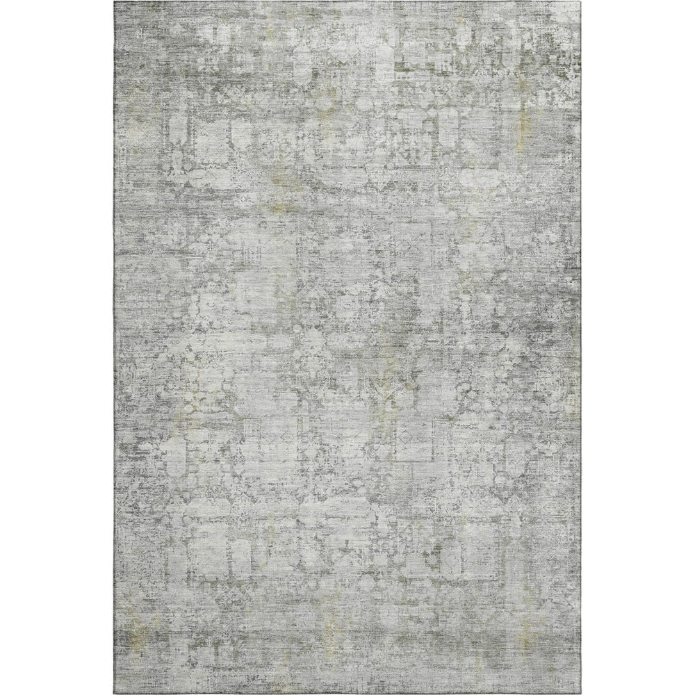 HomeRoots 9' X 12' Gray and Silver Oriental Area Rug - Stylish, Washable, UV-Protected, Non-Slip Backing! 700654