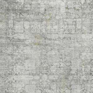HomeRoots 9' X 12' Gray and Silver Oriental Area Rug - Stylish, Washable, UV-Protected, Non-Slip Backing! 700654