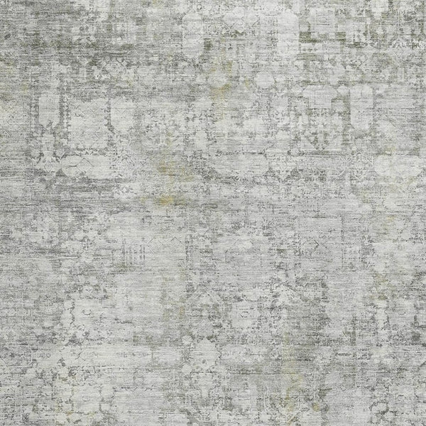 HomeRoots 9' X 12' Gray and Silver Oriental Area Rug - Stylish, Washable, UV-Protected, Non-Slip Backing! 700654