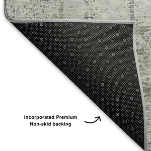 HomeRoots 10' Gray and Silver Oriental Washable Area Rug - UV Protected, Durable, Stylish for Busy Homes 700655