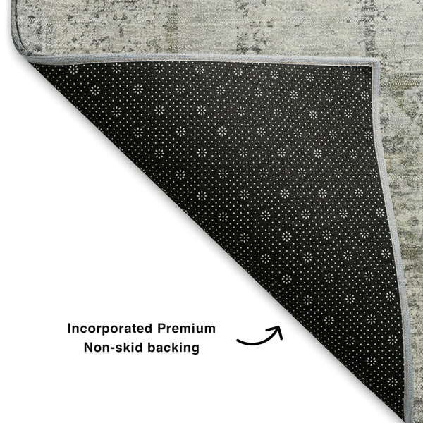 HomeRoots 10' Gray and Silver Oriental Washable Area Rug - UV Protected, Durable, Stylish for Busy Homes 700655