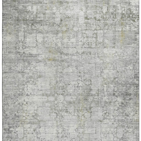 HomeRoots 10' Gray and Silver Oriental Washable Area Rug - UV Protected, Durable, Stylish for Busy Homes 700655