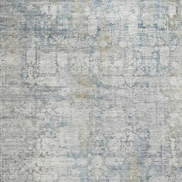 HomeRoots 5' X 8' Elegant Linen & Blue Oriental Washable Area Rug with UV Protection for Busy Homes 700657