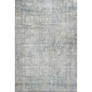 HomeRoots 8' X 10' Linen and Blue Oriental Washable Area Rug - UV Protected, Stain Resistant, Stylish & Practical 700659
