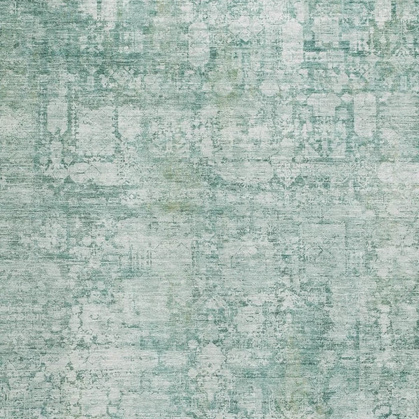 HomeRoots 8' X 10' Teal & Ivory Oriental Area Rug - Washable, Stain-Resistant, UV-Protected for Any Space 700665