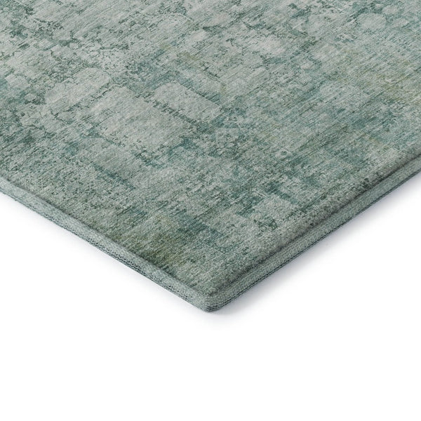 HomeRoots 9' X 12' Teal & Ivory Oriental Area Rug - Washable, UV-Protected, Stain-Resistant for High-Traffic Spaces 700666