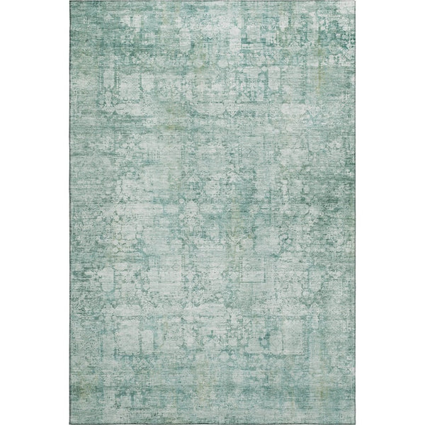 HomeRoots 10' Teal and Ivory Oriental Area Rug - Stylish, Washable, UV-Protected for High-Traffic Spaces 700667