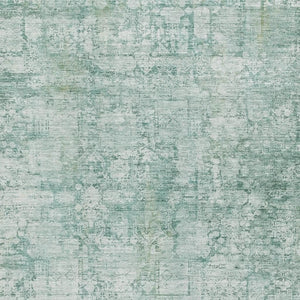 HomeRoots 10' Teal and Ivory Oriental Area Rug - Stylish, Washable, UV-Protected for High-Traffic Spaces 700667