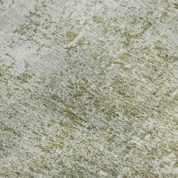 HomeRoots 8' X 10' Artichoke Green Abstract Washable Area Rug with UV Protection for Stylish Home Décor 700671