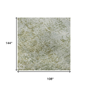HomeRoots 9' X 12' Artichoke Green Abstract Area Rug - Stylish, Washable, Stain-Resistant, UV Protected Decor 700672