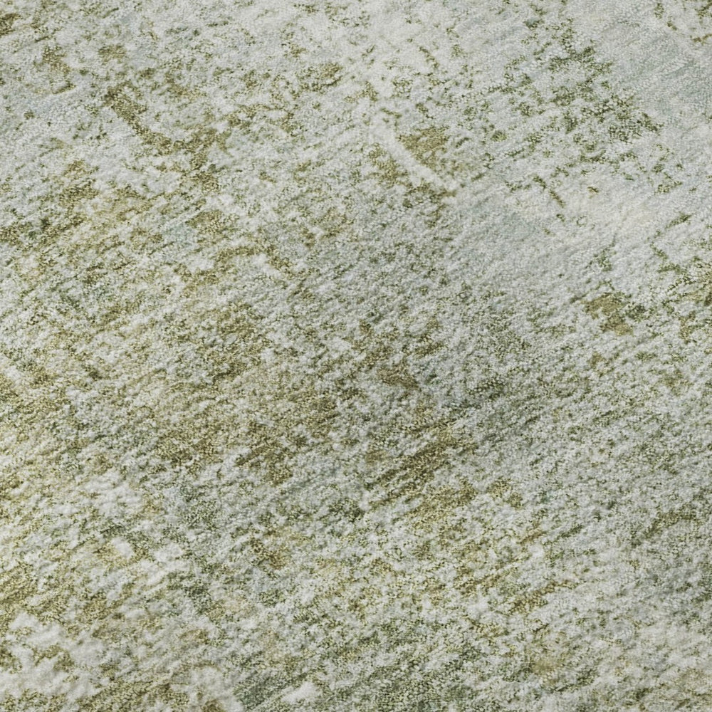 HomeRoots 10' X 14' Artichoke Green Abstract Washable Area Rug - Stylish, Durable, UV-Protected & Stain-Resistant 700673