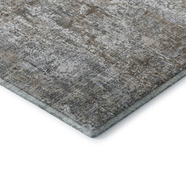 HomeRoots 5' X 8' Brown And Ivory Washable Area Rug – Stain-Resistant, UV Protected, Perfect for Pets & Kids! 700675