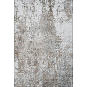 HomeRoots 5' X 8' Brown And Ivory Washable Area Rug – Stain-Resistant, UV Protected, Perfect for Pets & Kids! 700675