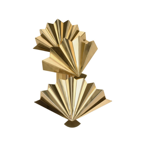 Chelsea House Dancing Fan Sconce By Kristi Nelson — Polished Brass Art Deco Wall Light, Sculptural Dimensional Accent 70068