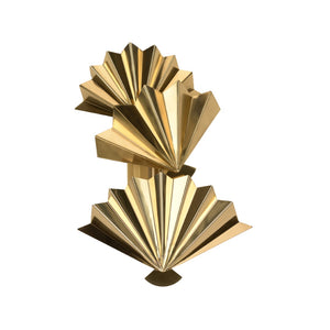 Chelsea House Dancing Fan Sconce By Kristi Nelson — Polished Brass Art Deco Wall Light, Sculptural Dimensional Accent 70068