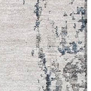 HomeRoots 5' X 8' Blue And Ivory Abstract Area Rug - Washable, UV-Protected, Stylish & Durable for High-Traffic Areas 700681